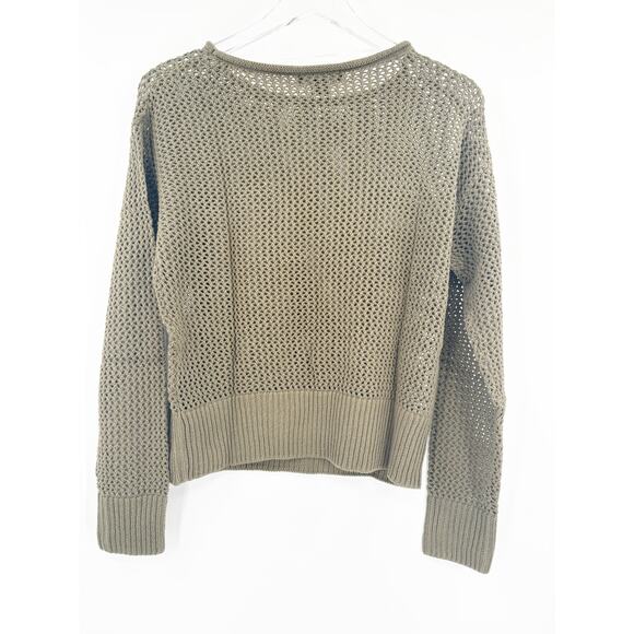 SANCTUARY Sweater Size XS NEW Cotton Open Knit Olive Green Sweater - Picture 4 of 5